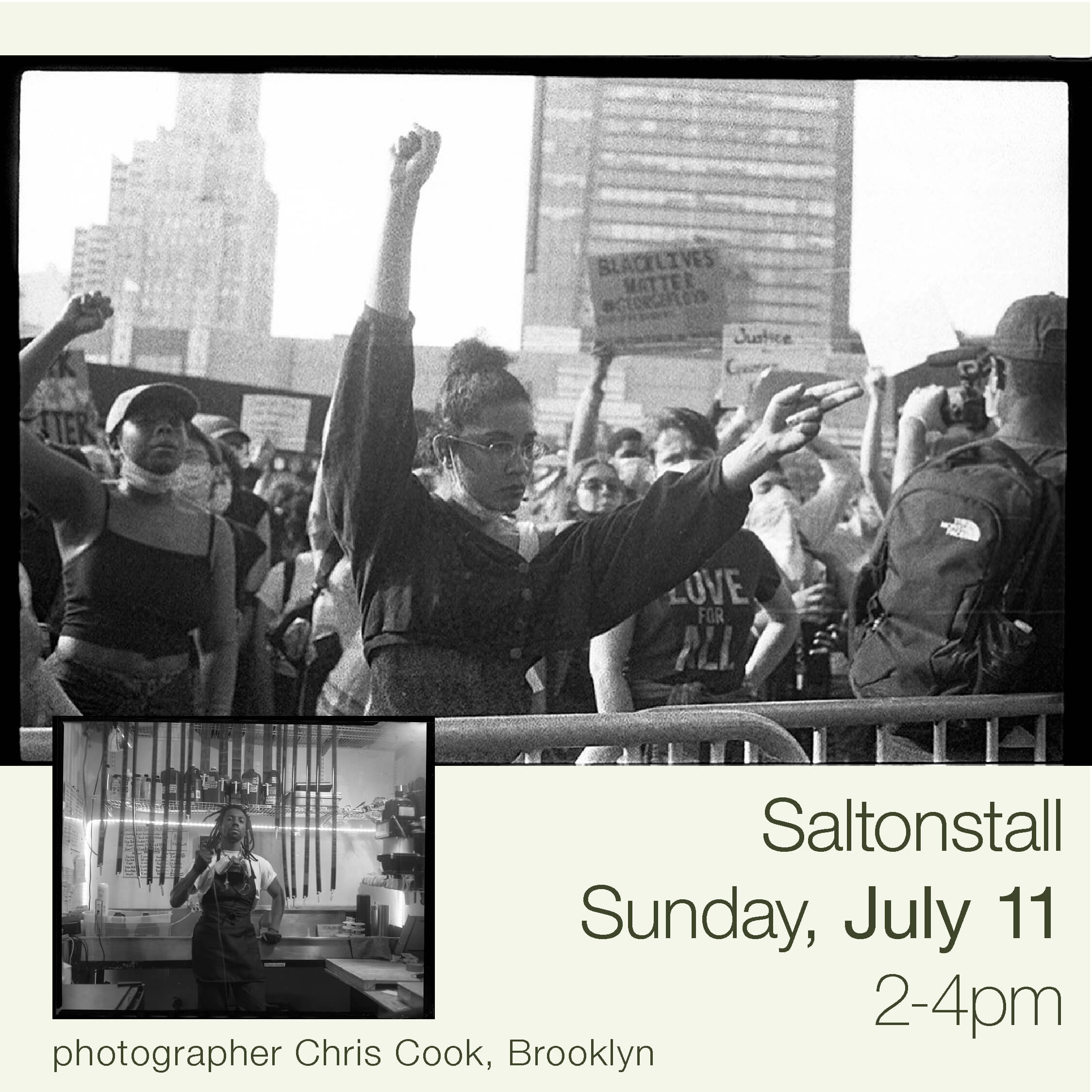 IG 7.11.21_Cook Black Lives Matter protest with inset image of photographer Chris Cook